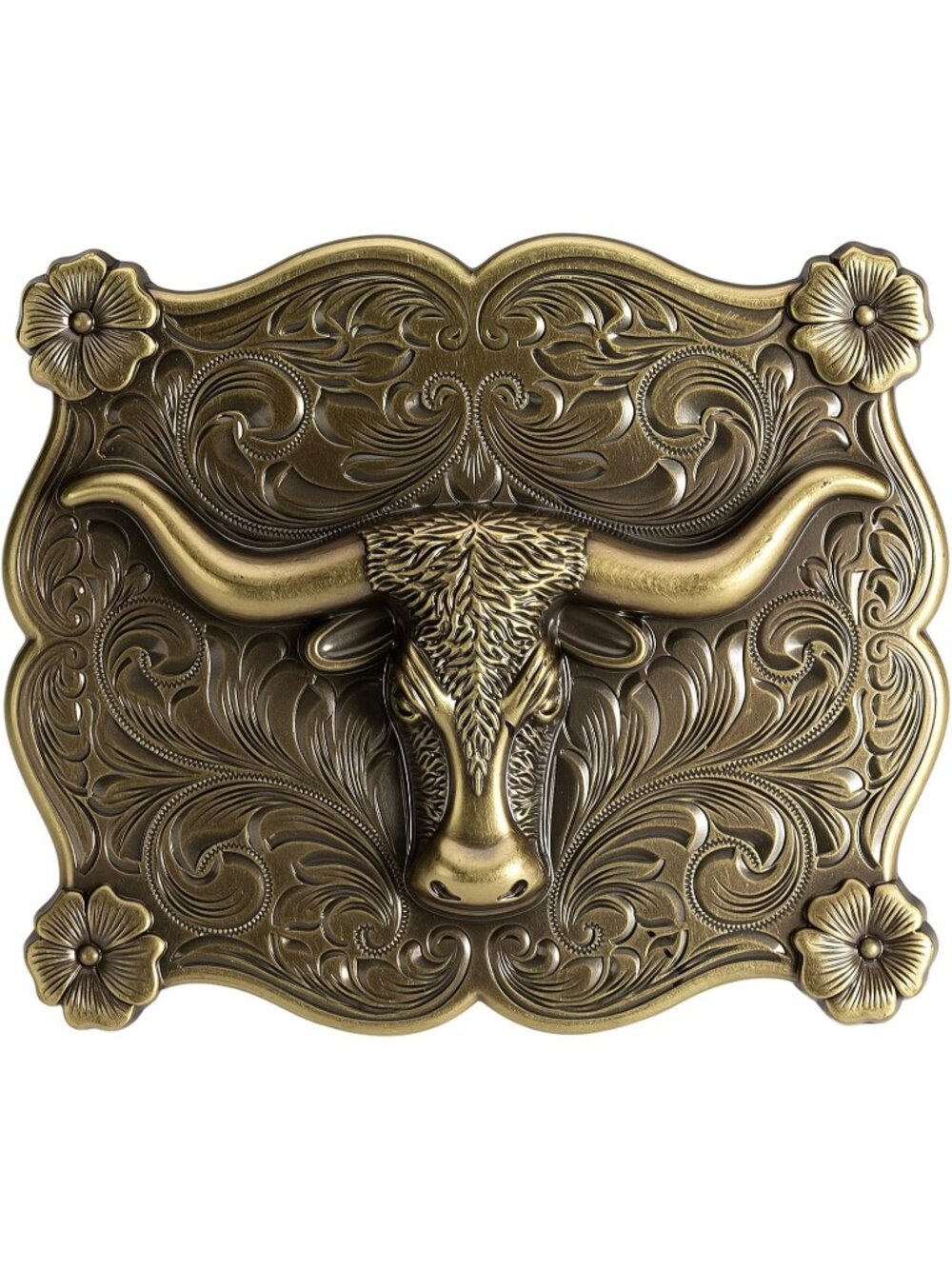 Men Texas Longhorn-style01 Western Belt Buckle Longhorn Cowboy Cowgirl Accessory